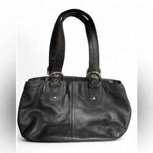Vintage Authentic Coach SoHo Black Leather Shoulder Bag purse